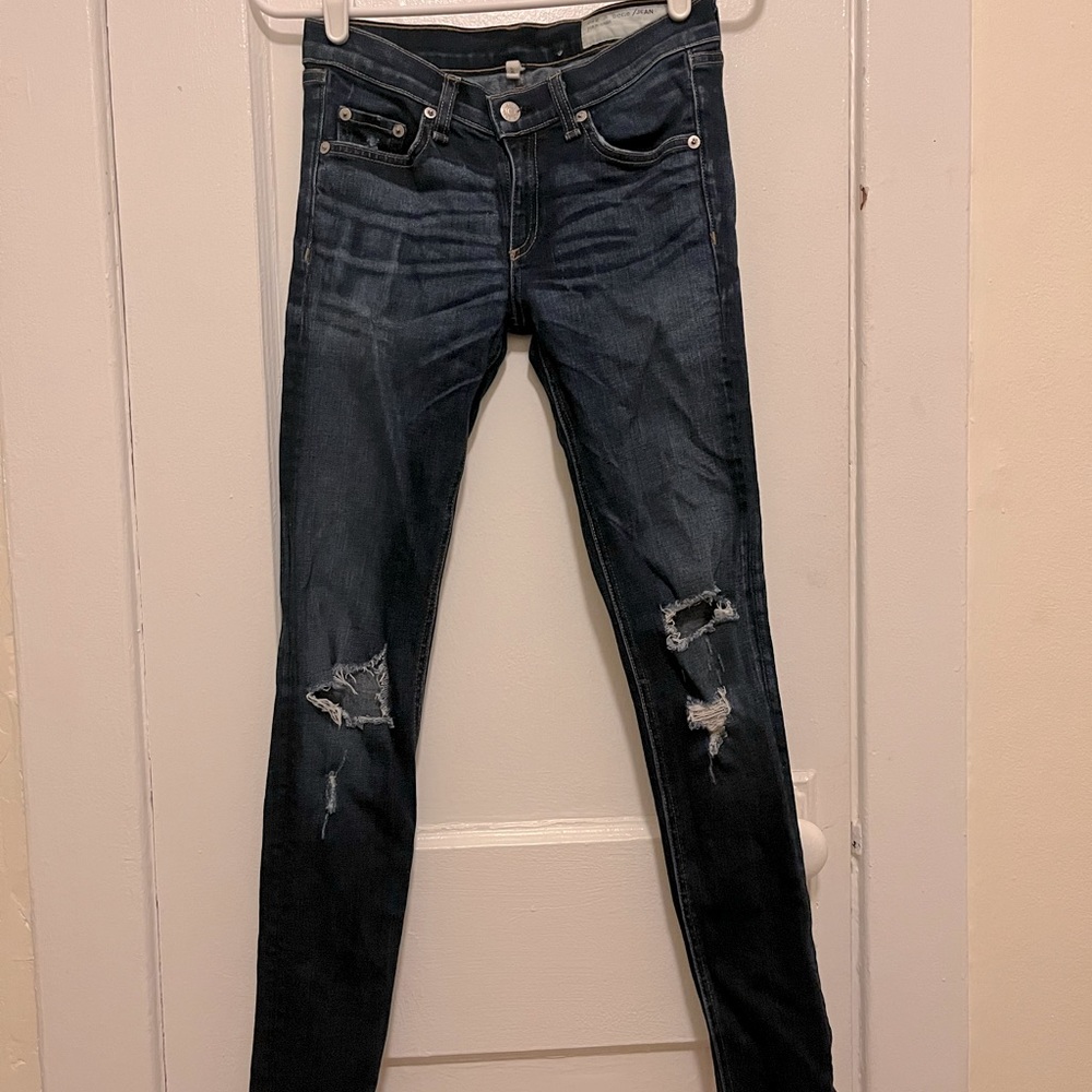 Rag & Bone Womens Skinny Jeans Size 26 Ripped Casual